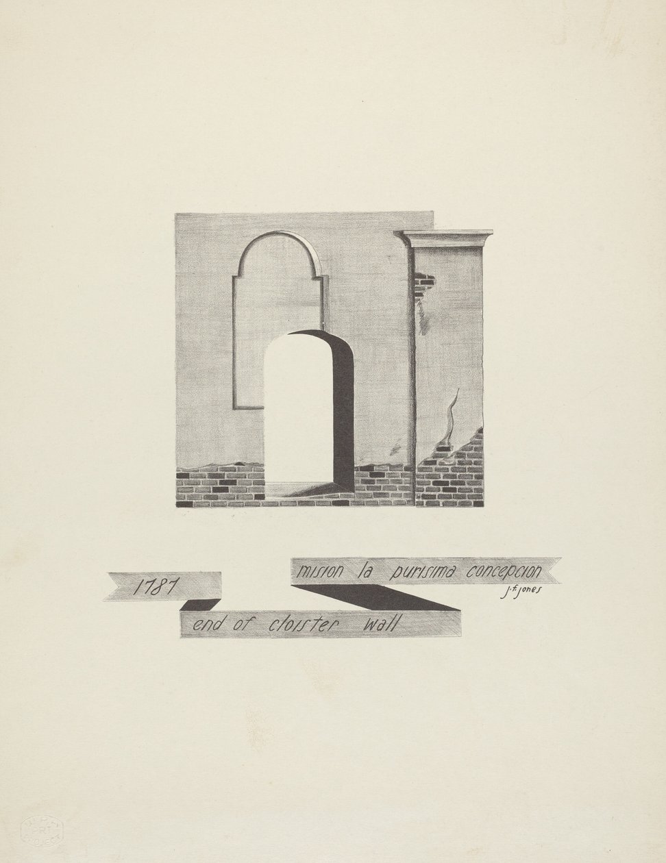 Mission La Purisima Concepcion - Fin du mur du cloître - James Jones