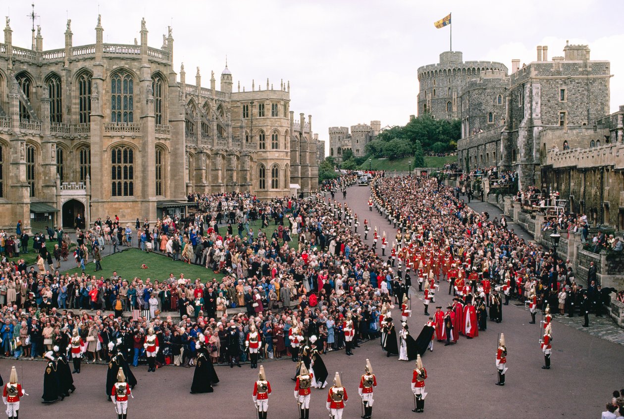 La reine Elizabeth et le prince Philip président à la chapelle Saint-Georges. Château de Windsor, Windsor - James L Stanfield