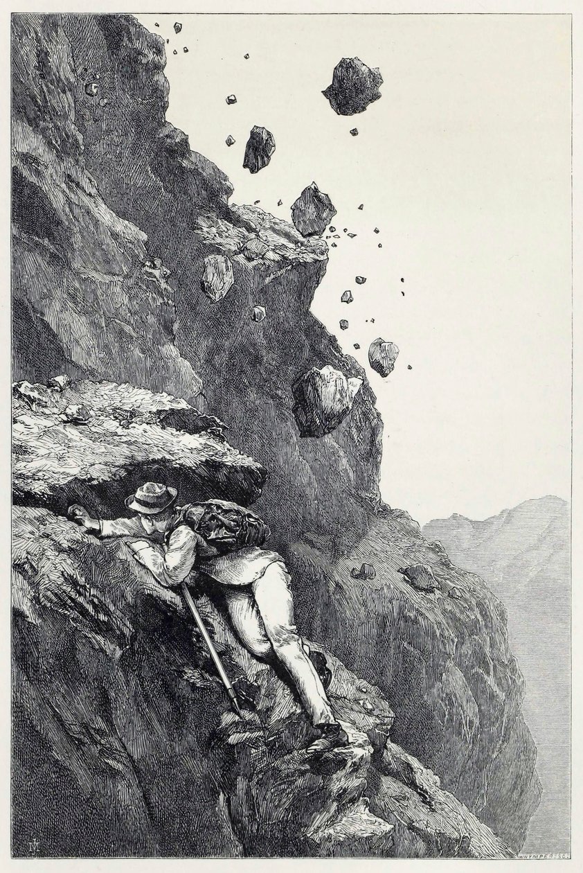 Une canonnade sur le Cervin, de Scrambles parmi les Alpes dans les années 1860 - 69, pub. 1871 - James Mahoney