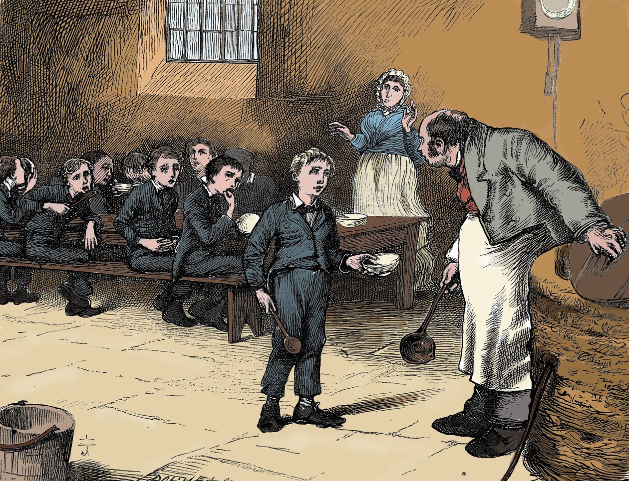 Scène de Oliver Twist de Charles Dickens, 1836 - James Mahoney