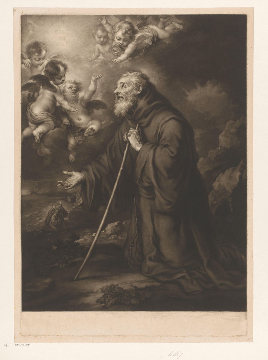 Saint François de Paule agenouillé en prière - James McArdell