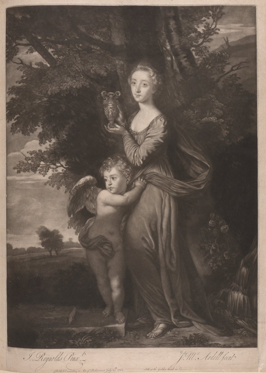 Miss Gravile (Frances Anne Greville et son frère comme "Hébé et Cupidon") - James McArdell