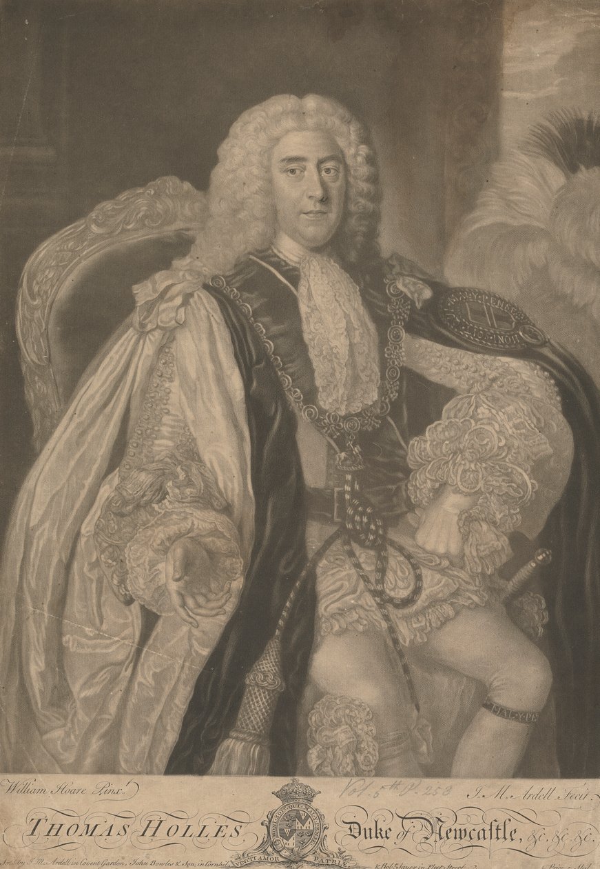 Thomas Pelham-Holles, 1er duc de Newcastle upon Tyne et 1er duc de Newcastle under Lyme - James McArdell