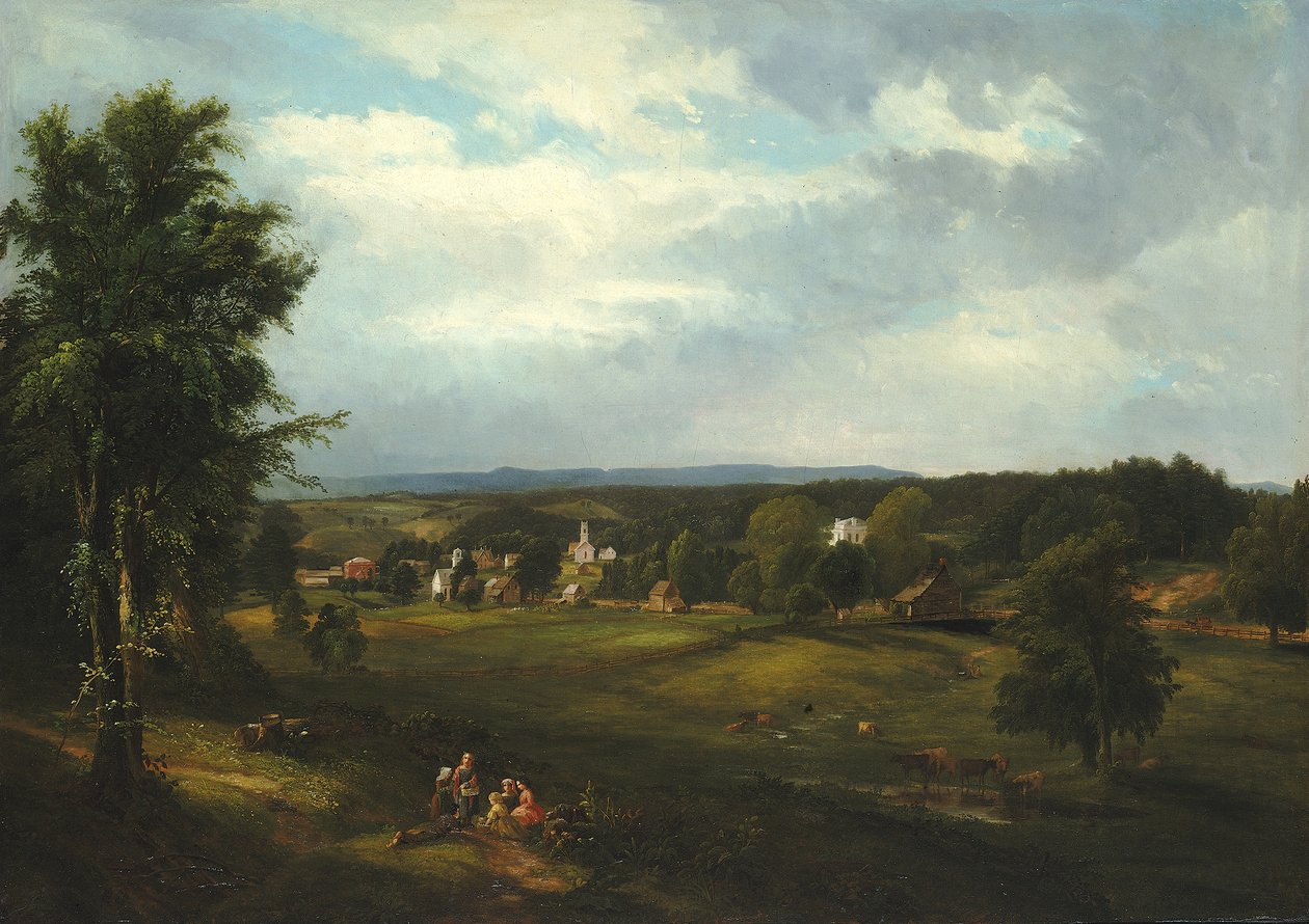 Scène de village près d