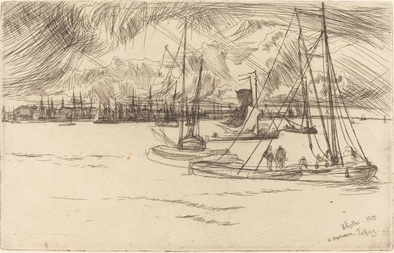 Amsterdam depuis le Tolhuis - James Abbott McNeill Whistler