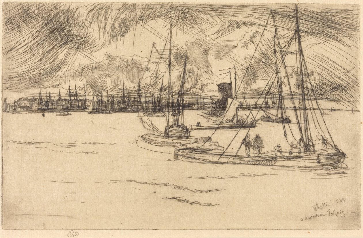 Amsterdam depuis le Tolhuis - James McNeill Whistler