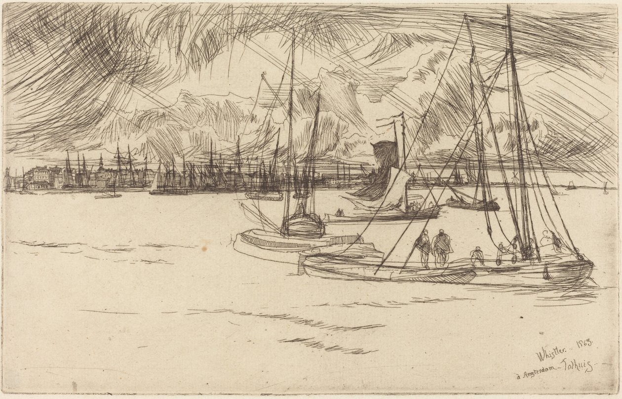 Amsterdam vu depuis le Tolhuis - James McNeill Whistler