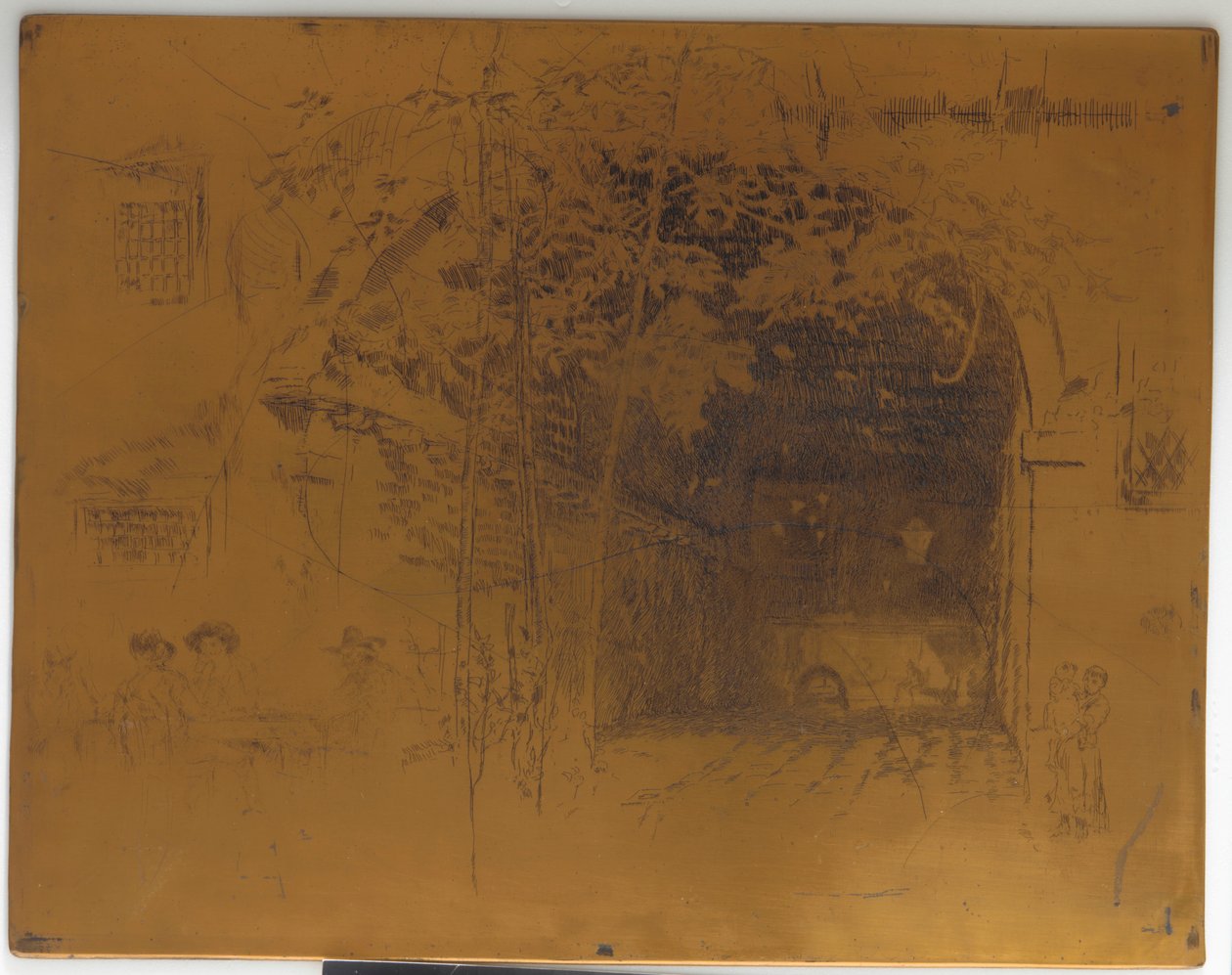 Stornierte Druckplatte für <em>The Traghetto, No. 2</em> von James Abbott McNeill Whistler