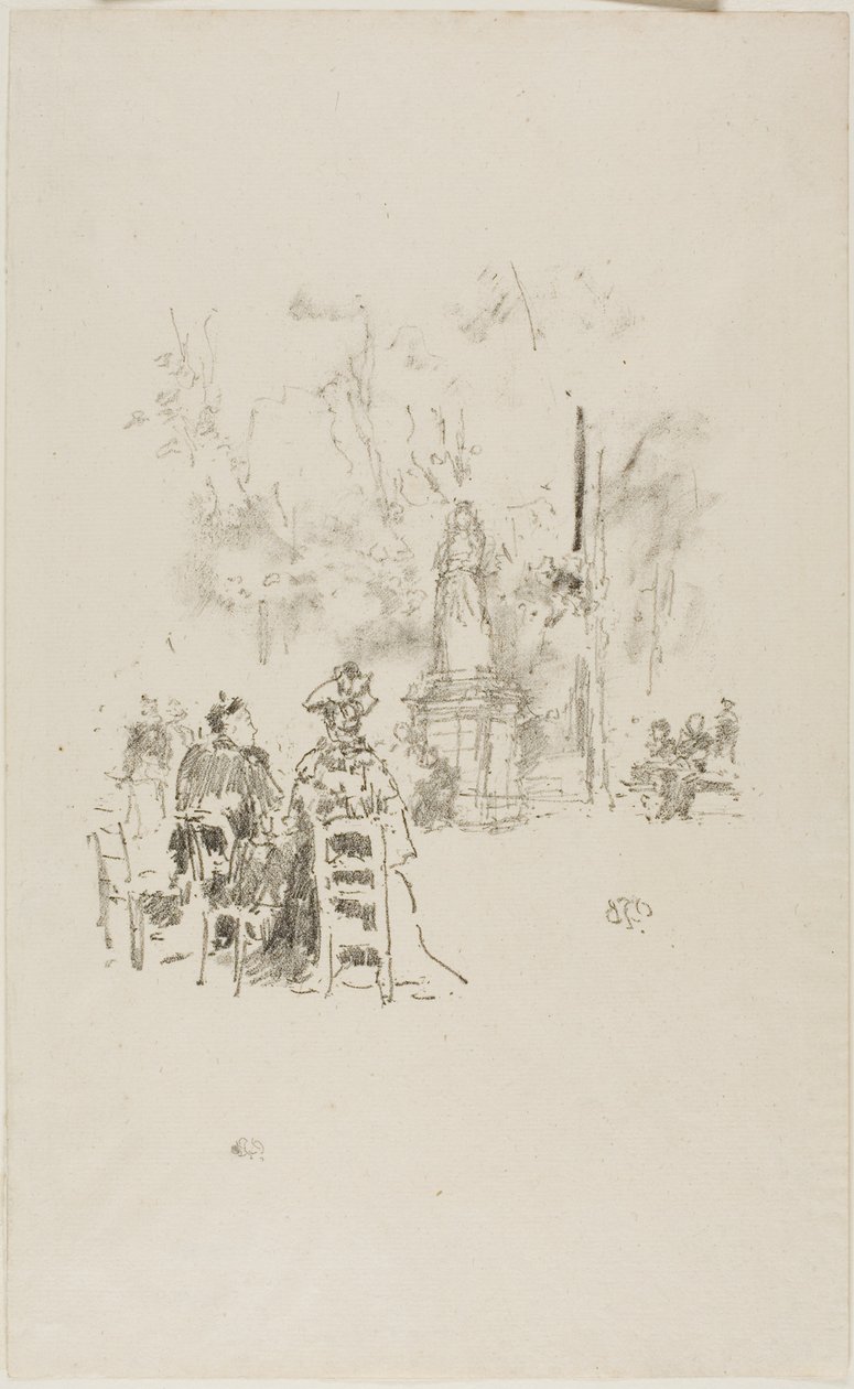 Conversation sous la statue, Jardins du Luxembourg - James Abbott McNeill Whistler