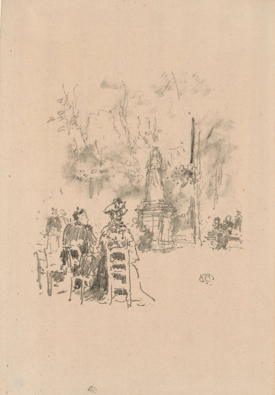 Conversation sous la statue, Jardin du Luxembourg - James Abbott McNeill Whistler