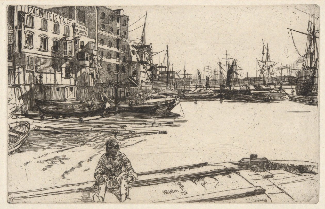 Eagle Wharf (Tyzac, Whiteley & Co.), de la série de la Tamise (Une série de seize eaux-fortes de scènes sur la Tamise et d