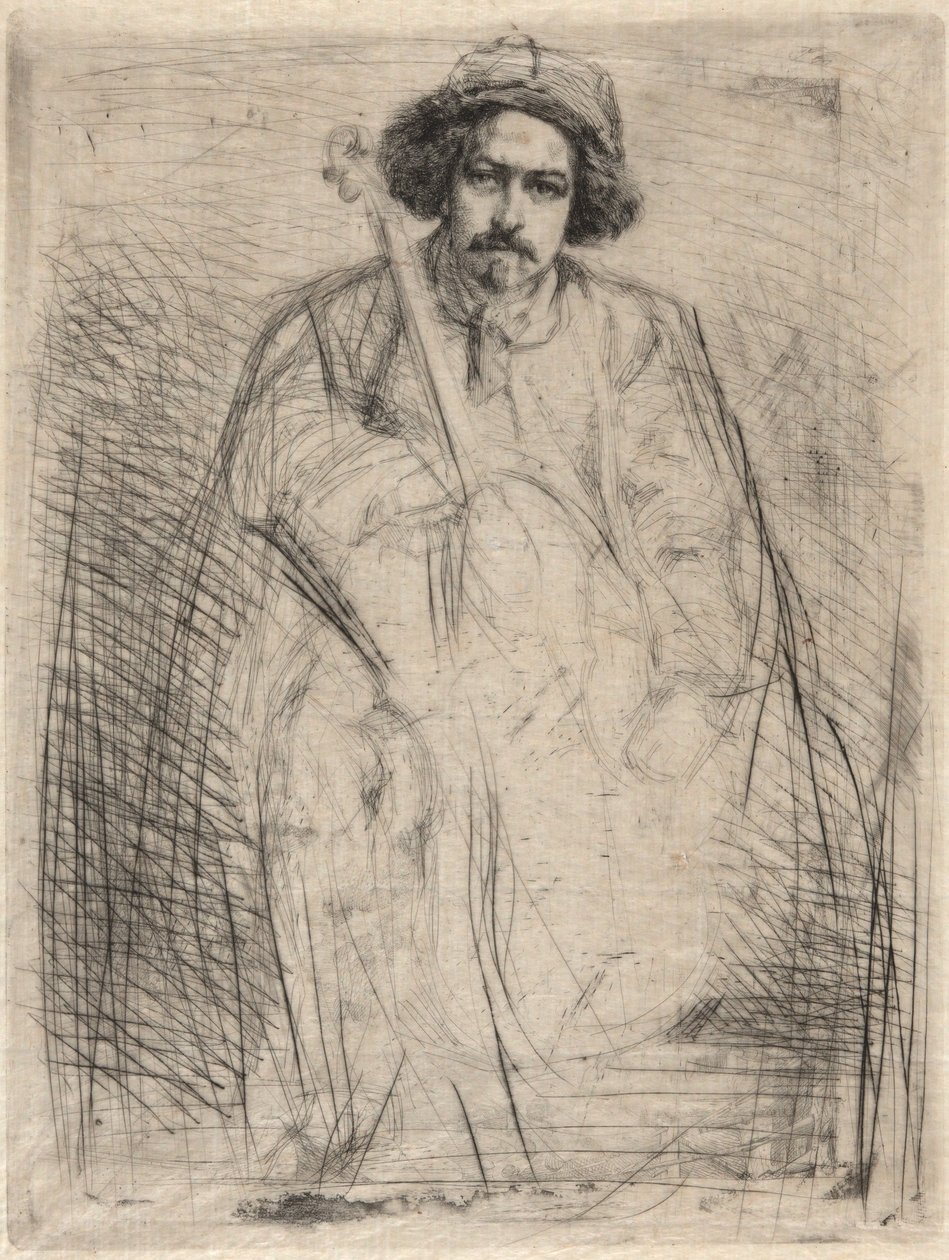 J. Becquet, sculpteur (Le Violoniste), tiré de la série « Thames Set » (Série de seize gravures représentant des scènes sur la Tamise et d