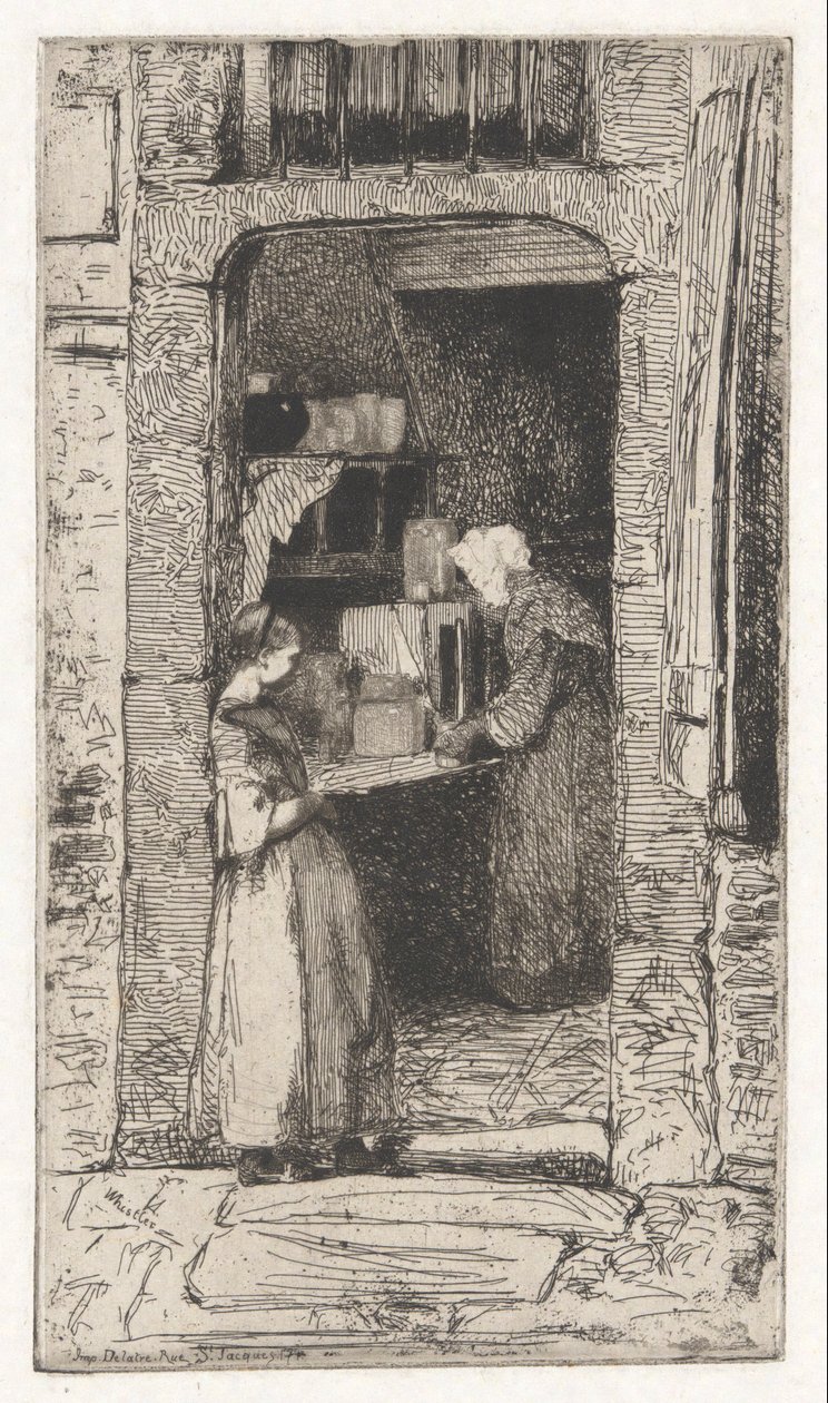 La Marchande de Moutarde, de la série française (Douze Eaux-Fortes d) - James Abbott McNeill Whistler