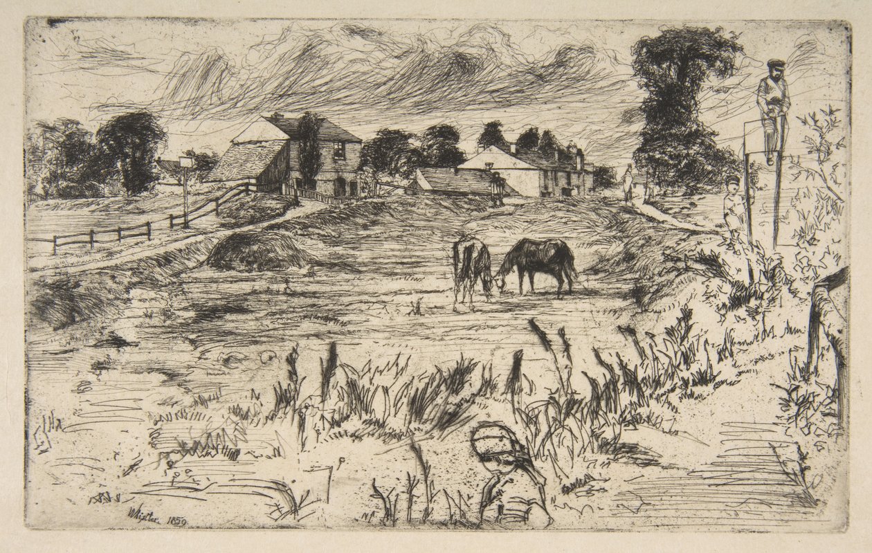 Paysage avec le cheval (Paysage avec des chevaux) - James McNeill Whistler