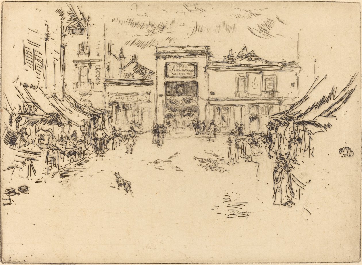 Petite place du marché, Tours - James Abbott McNeill Whistler