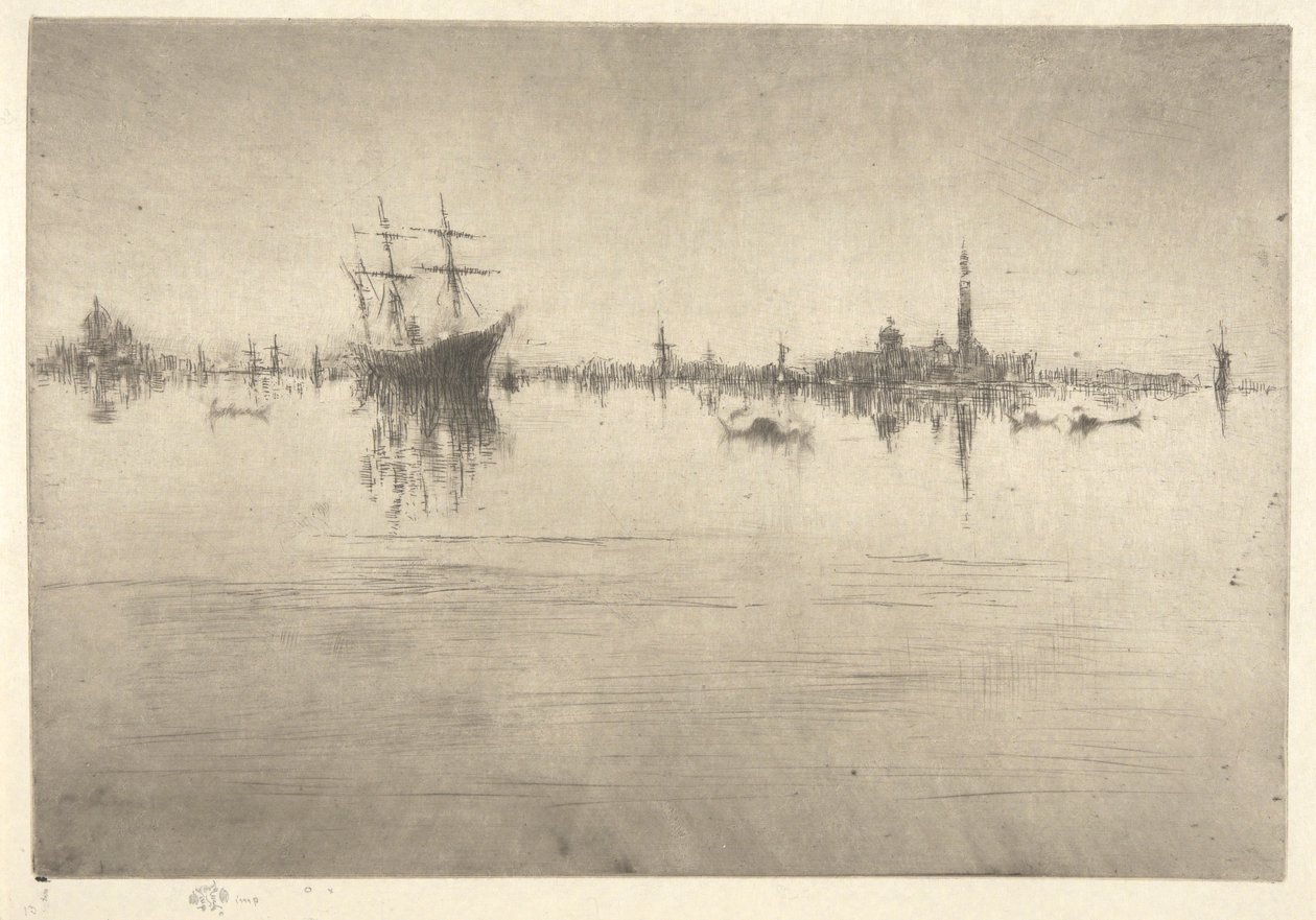 Nocturne, de la série First Venice Set (Venise, une série de douze gravures) - James Abbott McNeill Whistler