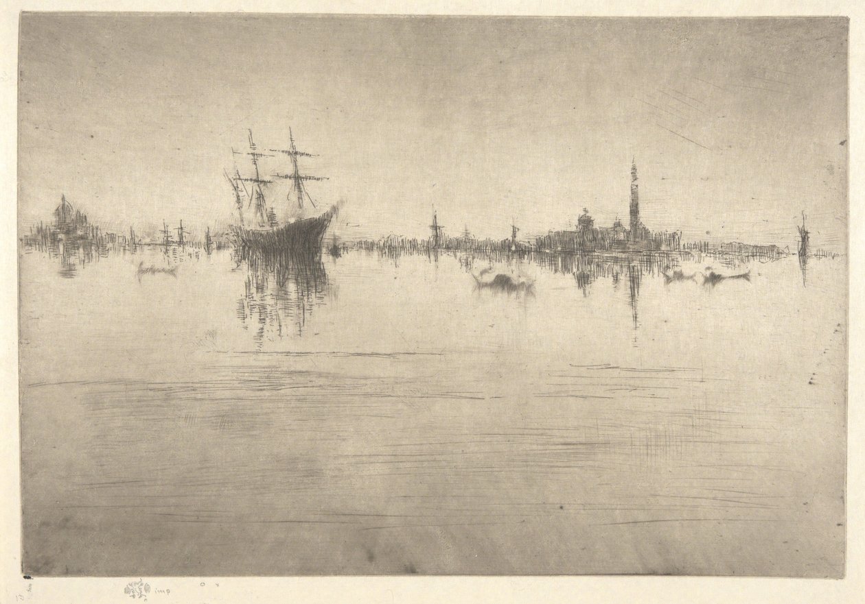 « Nocturne », extrait de la première série de Venise (Venise, une série de douze gravures) - James McNeill Whistler