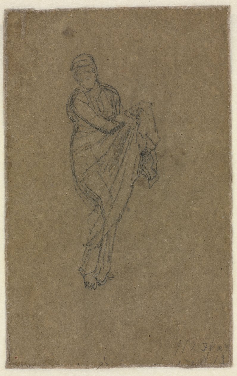 Femme debout tenant sa robe (verso) - James McNeill Whistler
