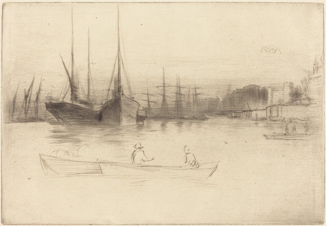 Les bateaux à vapeur au large de la Tour - James McNeill Whistler