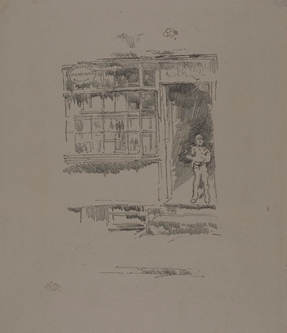 La boutique du barbier dans les Mews - James McNeill Whistler