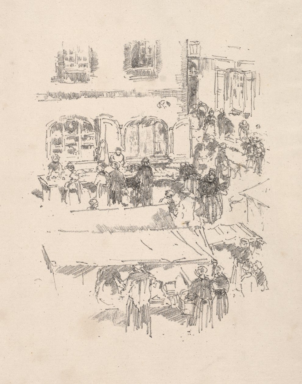 La Place du Marché, Vitré - James McNeill Whistler