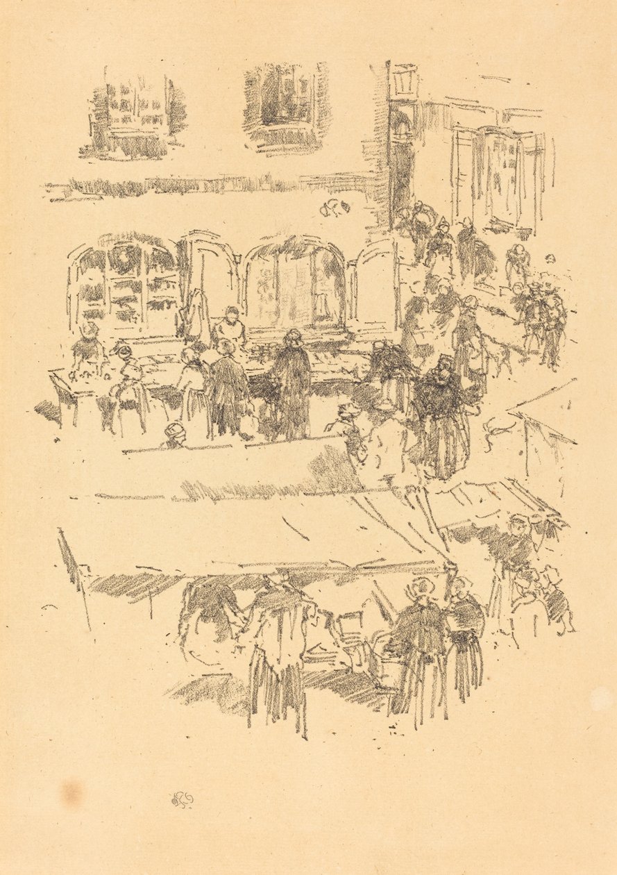 Le marché, Vitré - James Abbott McNeill Whistler