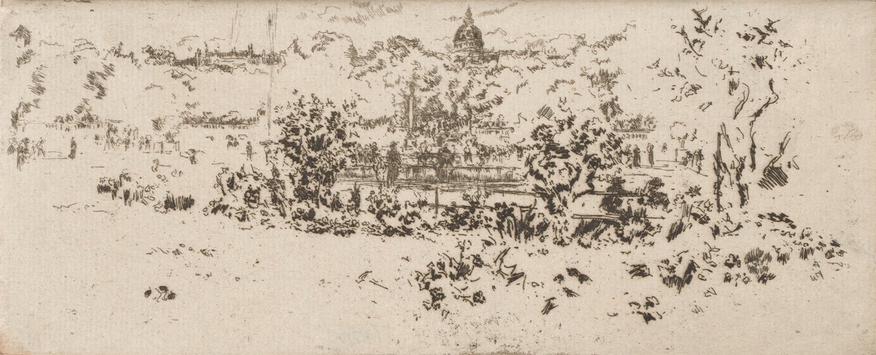Le Panthéon depuis la terrasse, Jardins du Luxembourg - James Abbott McNeill Whistler