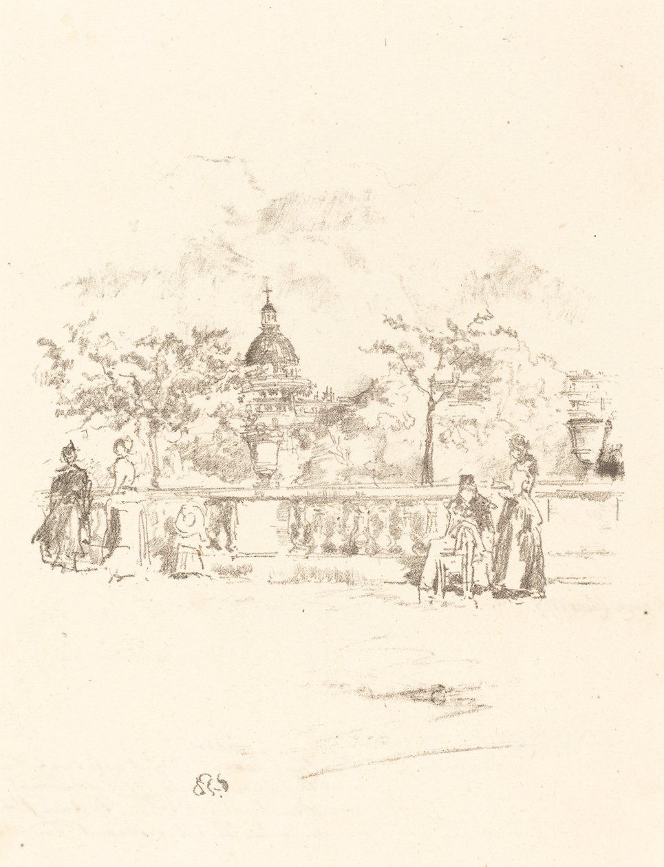 Le Panthéon, depuis la terrasse des jardins du Luxembourg - James Abbott McNeill Whistler