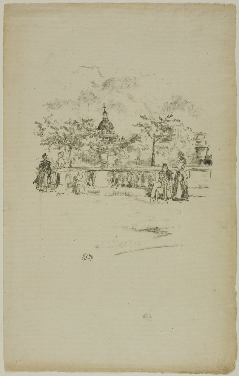 Le Panthéon, depuis la terrasse du jardin du Luxembourg - James McNeill Whistler