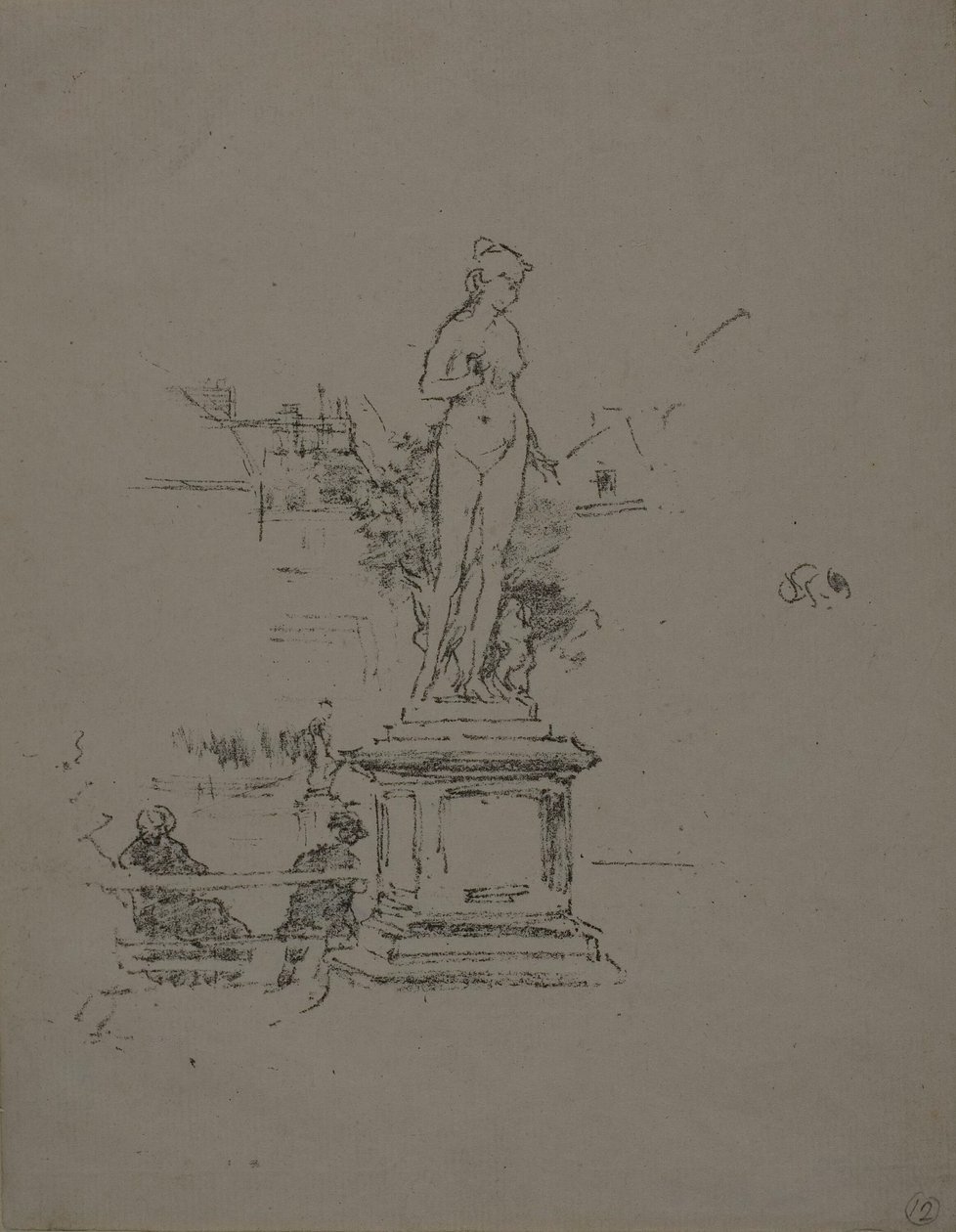 La Statue, Jardins du Luxembourg - James Abbott McNeill Whistler