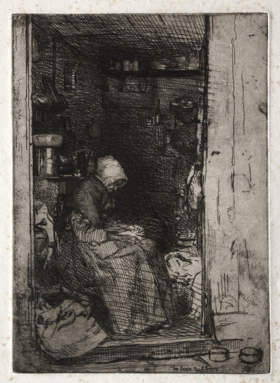 Twelve Etchings from Nature:  La Veille aux Loques - James McNeill Whistler