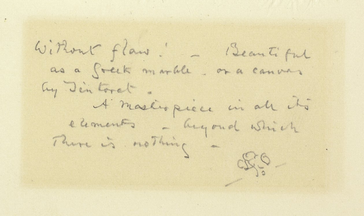 Inscription de Whistler et papillon anciennement sur le passe-partout de Clément de Jonghe de Rembrandt - James McNeill Whistler