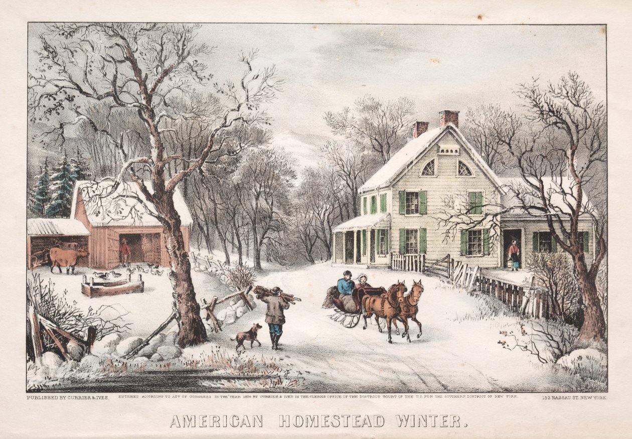 Ferme américaine, hiver - James Merritt Ives