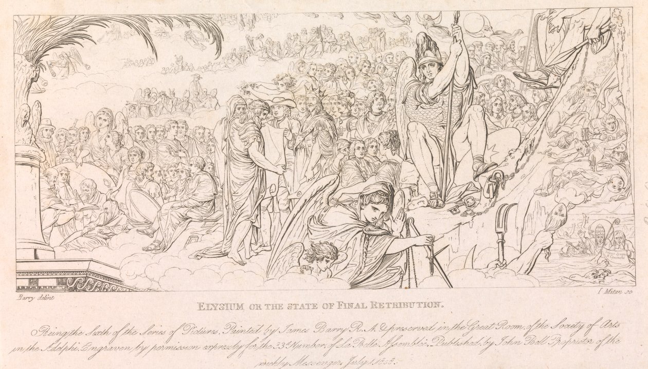 Dessins pour la grande salle de la Société des Arts (4 de 1 feuille) - James Mitan