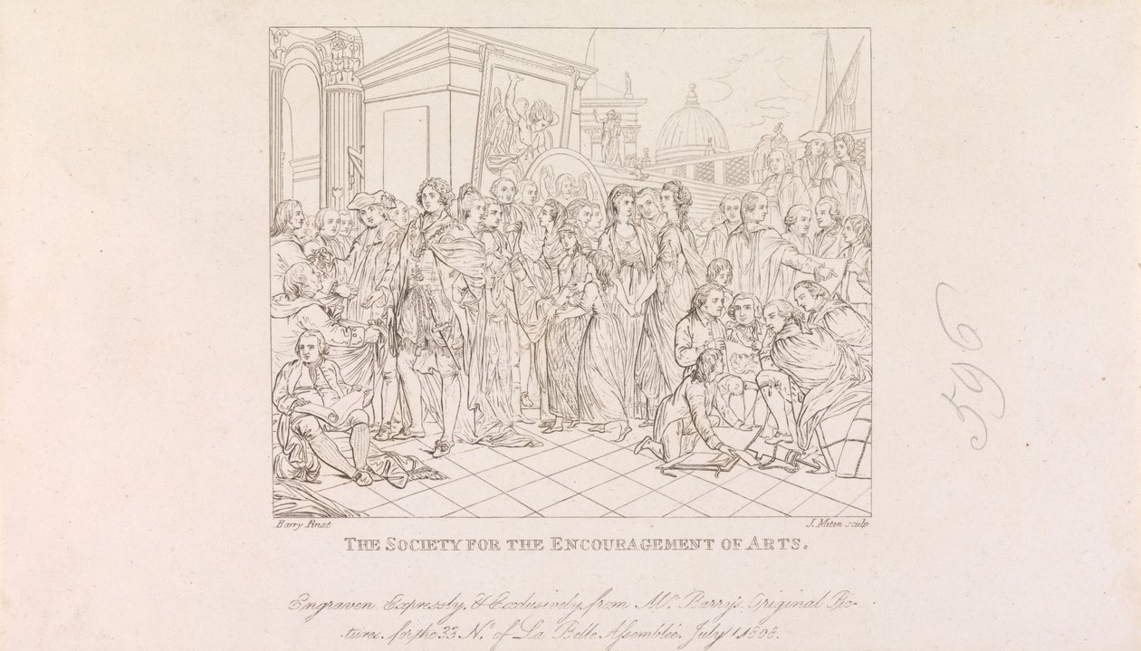 Conceptions pour la grande salle de la Société des Arts (4 sur 1 feuille) - James Mitan