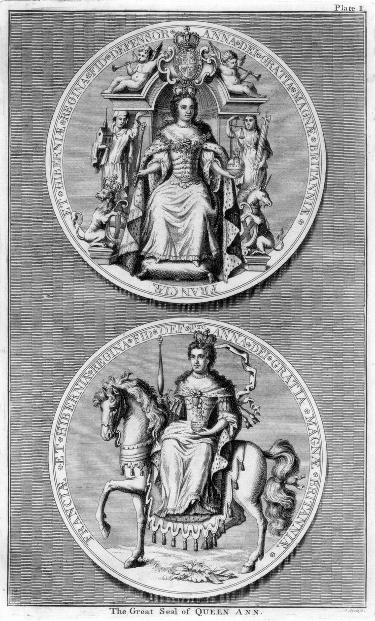 Le grand sceau de la reine Anne de Grande-Bretagne - James Mynde