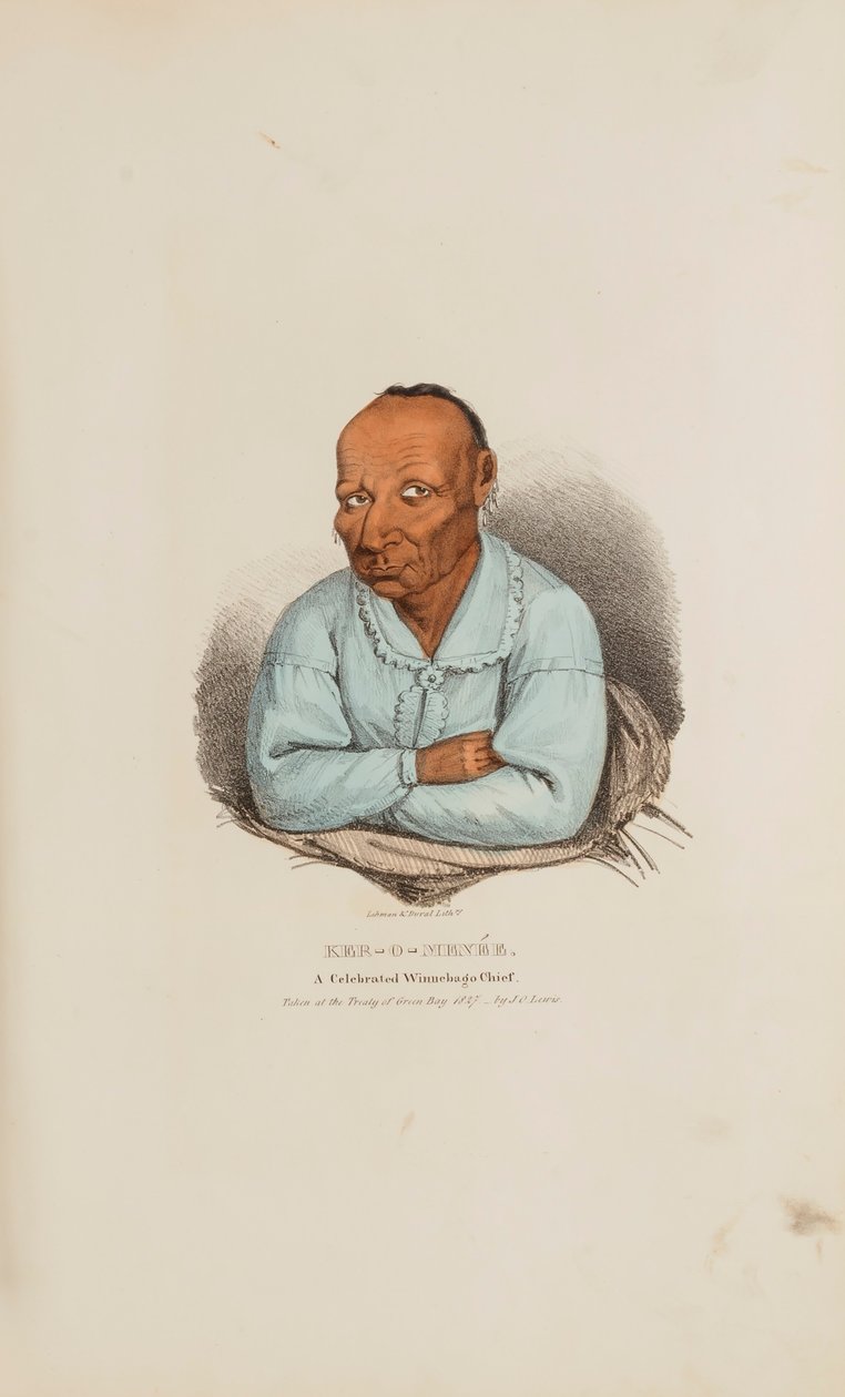 KER-O-MENEE ; un célèbre chef Winnebago, extrait du Portfolio autochtone - James Otto Lewis