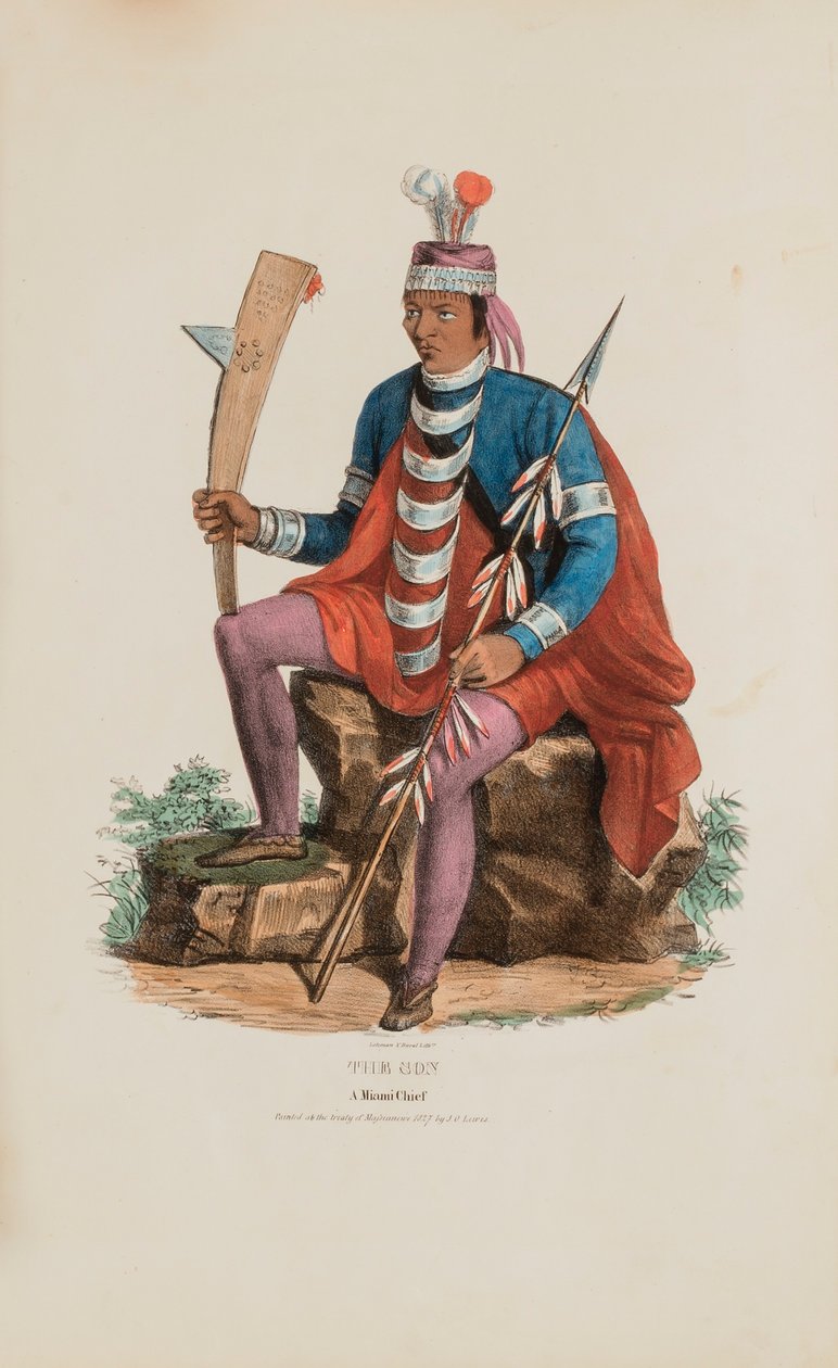 RICHARDVILLE ; Un chef des Miamis, tiré du Portfolio autochtone - James Otto Lewis