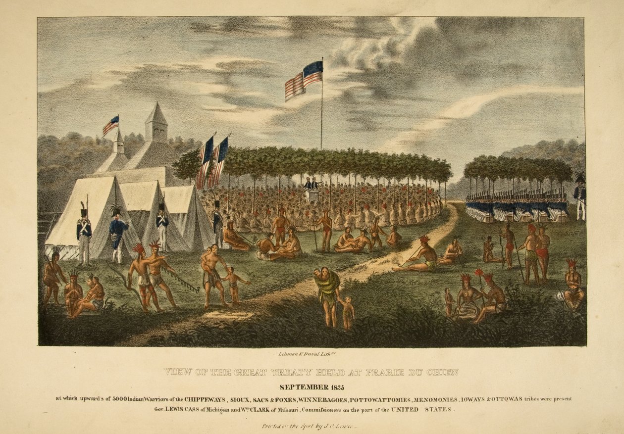 Vue du grand traité tenu à Prairie du Chien, septembre 1825 - James Otto Lewis