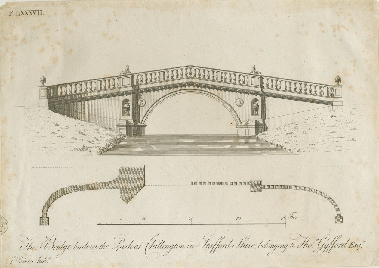 Chillington Park - Pont : gravure, nd [c 1789] - James Paine