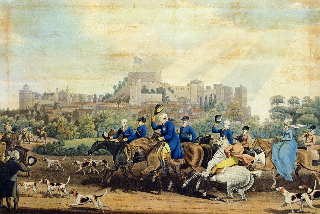 George III (1738-1820) revenant de la chasse, gravé par M. Dubourg, 1820 - James Pollard