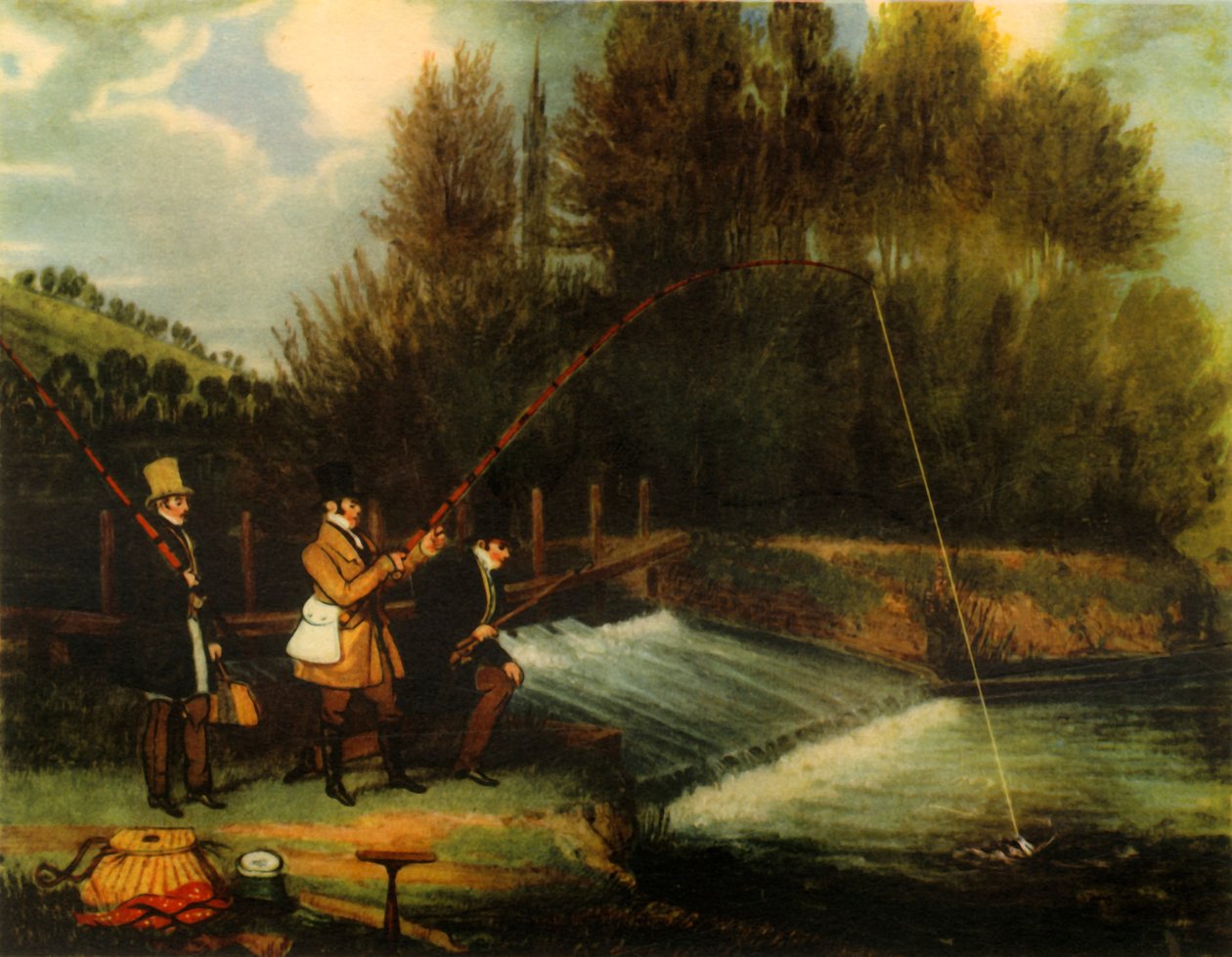 Pêche au brochet dans la rivière Lea, 1831, 1941 - James Pollard