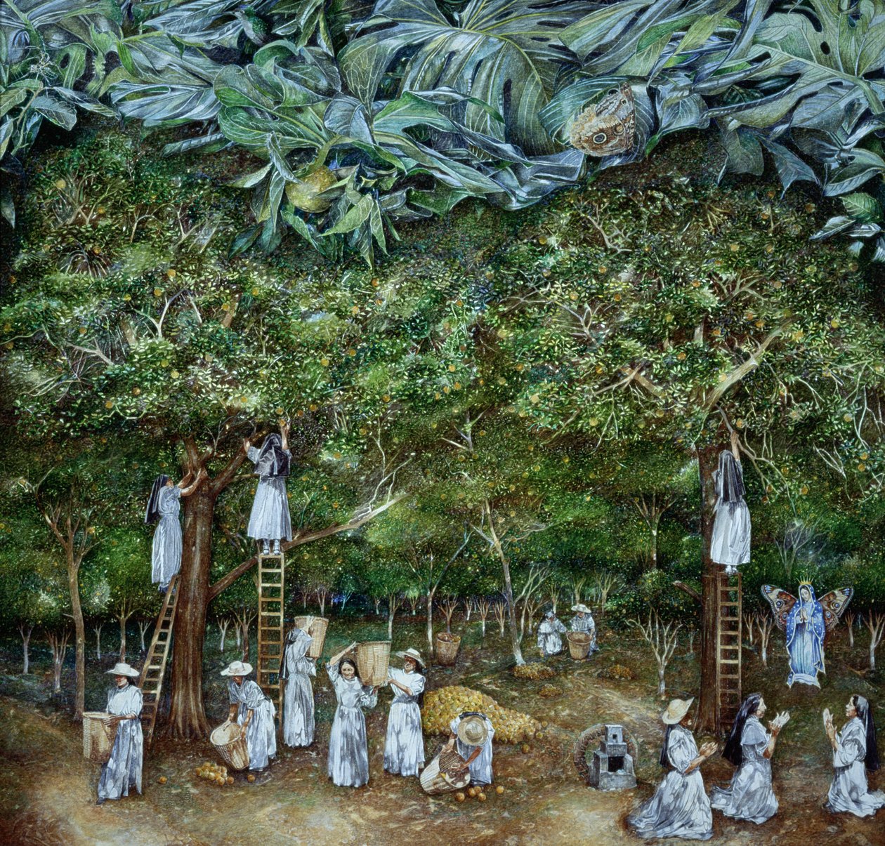 Vision miraculeuse de la Vierge dans le verger d