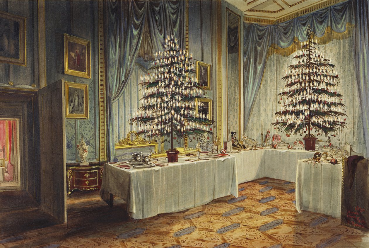 Arbres de Noël de la duchesse de Kent et des enfants royaux au château de Windsor, 1850 - James Roberts