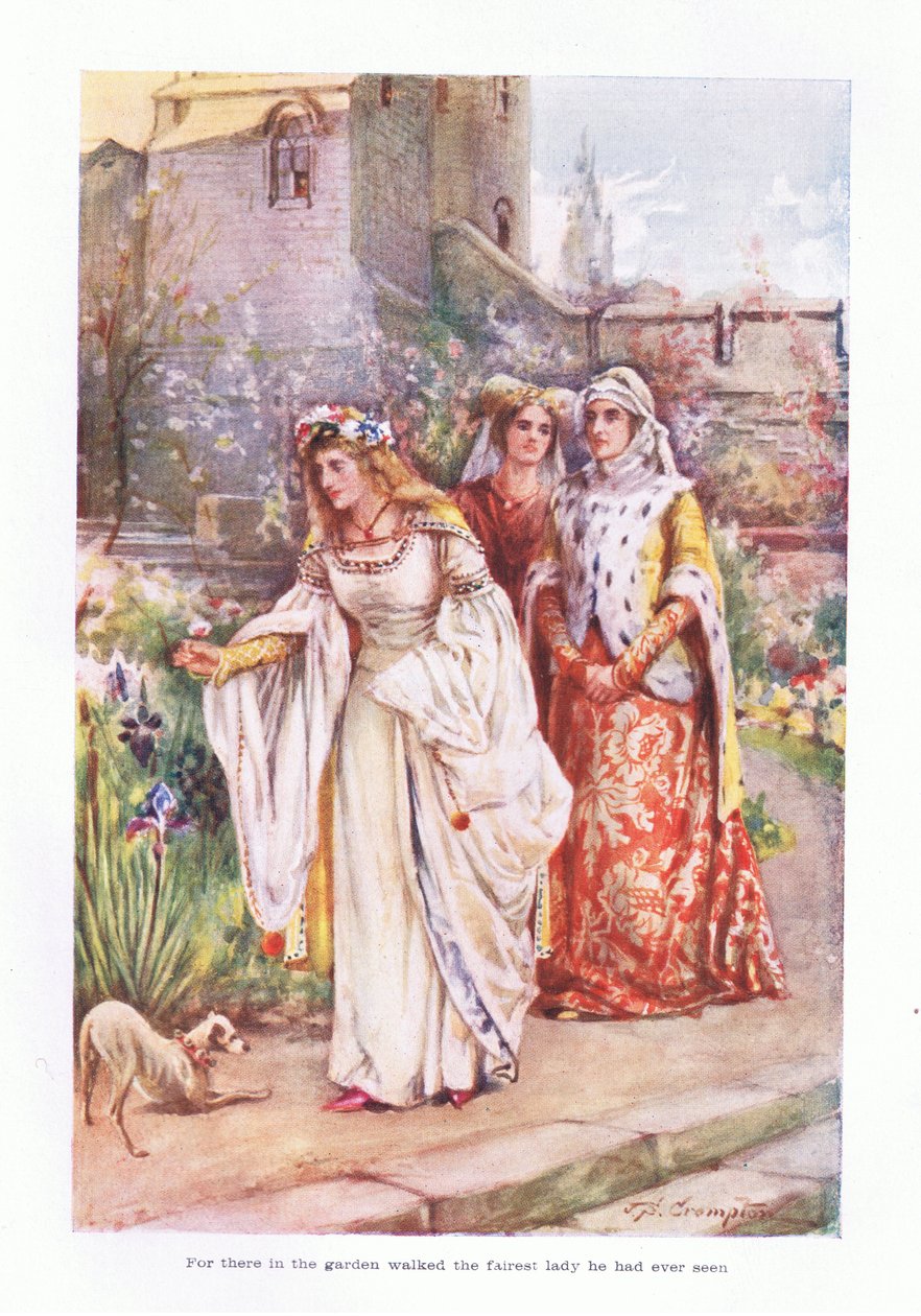 Car là, dans le jardin, marchait la plus belle dame qu