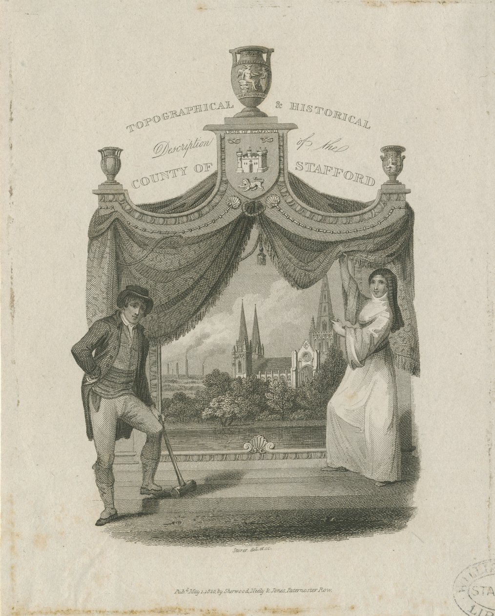 Cathédrale de Lichfield - Vue sud-ouest : gravure - James Storer