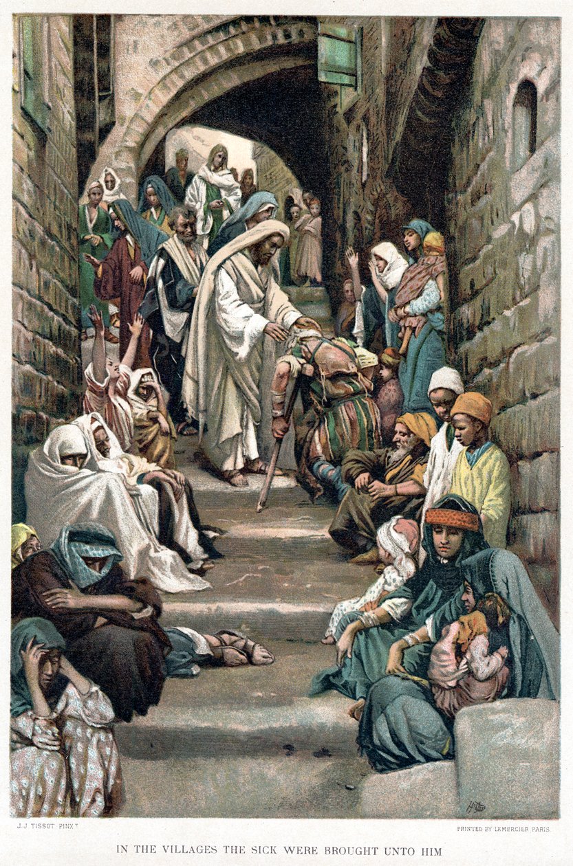Christ guérissant les malades amenés à lui dans les villages, vers 1890 - James Tissot
