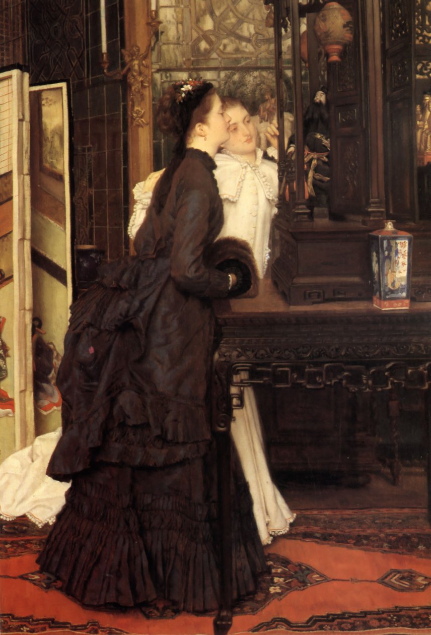 Jeunes femmes admirant des objets japonais - James Tissot