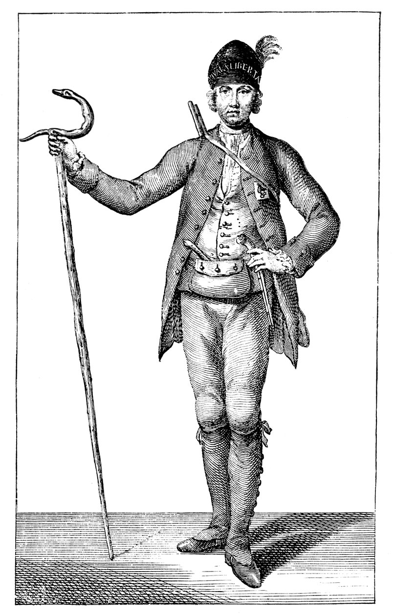 James Boswell, esq en costume de chef corse armé - James Wale