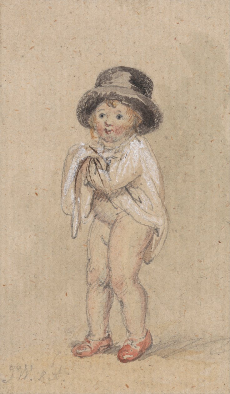 Un petit garçon avec des chaussures rouges (Enfant avec des chaussures rouges et un haut-de-forme) - James Ward